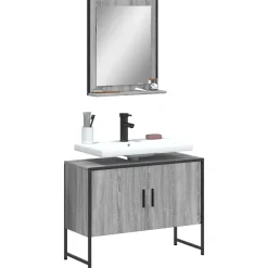 Vidaxl Ensemble d'armoires de salle de bain 2 pcs sonoma gris