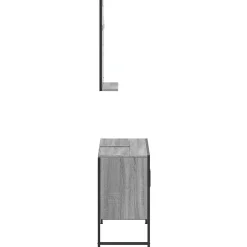 Vidaxl Ensemble d'armoires de salle de bain 2 pcs sonoma gris