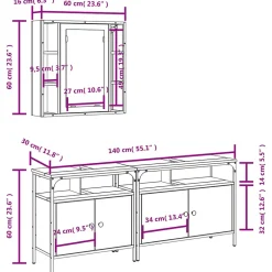 Vidaxl Ensemble d'armoires salle de bain 3 pcs noir bois d'ingénierie* Meuble Wc