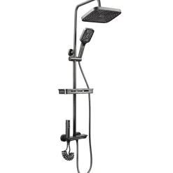 ProximaX Ensemble de douche avec mitigeur monocommande, barre de douche réglable et pommeau carré avec robinet* Pommeau De Douche, Flexible Et Barre De Douche