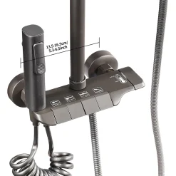 ProximaX Ensemble de douche avec mitigeur monocommande, barre de douche réglable et pommeau carré avec robinet* Pommeau De Douche, Flexible Et Barre De Douche