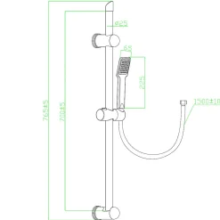 Essebagno Ensemble de douche chromé 3 pièces Quartos