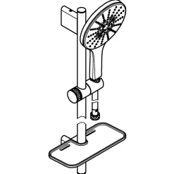 Grohe Ensemble de douche chromé Vitalio SmartActive 150 Cube 3 jets* Colonne De Douche Sans Robinetterie