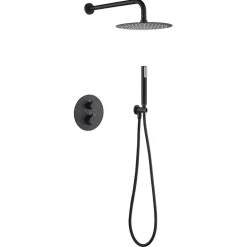 Imex Products Ensemble de douche CURVED à encastrer - Thermostatique Chromé BrillantChroméNoir matCanon de fusilOr brosséOr rose brossé Ensembl