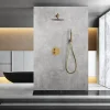 Imex Products Ensemble de douche CURVED à encastrer - Thermostatique Or brosséChroméNoir matCanon de fusilOr brosséOr rose brossé Ensemble enca