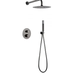 Imex Products Ensemble de douche CURVED à encastrer - Thermostatique Or brosséChroméNoir matCanon de fusilOr brosséOr rose brossé Ensemble enca