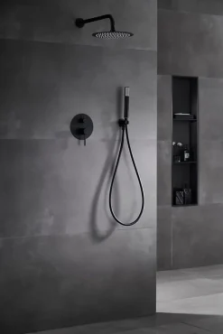 Imex Products Ensemble de douche CURVED à encastrer - mitigeur monocommande Noir (mat)ChroméNoir matCanon de fusilOr brosséOr rose brossé Ensem* Colonne De Douche Encastrable