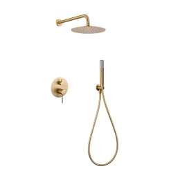 Imex Products Ensemble de douche CURVED à encastrer - mitigeur monocommande Or brosséChroméNoir matCanon de fusilOr brosséOr rose brossé Ensemb* Colonne De Douche Encastrable