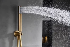 Imex Products Ensemble de douche CURVED à encastrer - mitigeur monocommande Or brosséChroméNoir matCanon de fusilOr brosséOr rose brossé Ensemb* Colonne De Douche Encastrable