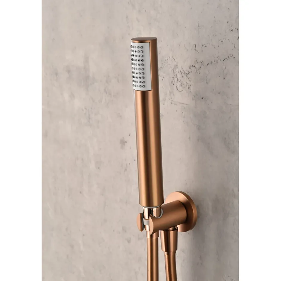 Imex Products Ensemble de douche CURVED à encastrer - Thermostatique Or rose brosséChroméNoir matCanon de fusilOr brosséOr rose brossé Ensemble