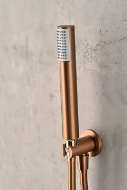 Imex Products Ensemble de douche CURVED à encastrer - Thermostatique Or rose brosséChroméNoir matCanon de fusilOr brosséOr rose brossé Ensemble