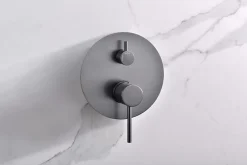 Imex Products Ensemble de douche CURVED à encastrer - mitigeur monocommande Canon de fusilChroméNoir matCanon de fusilOr brosséOr rose brossé E* Colonne De Douche Encastrable