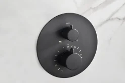 Imex Products Ensemble de douche CURVED à encastrer - Thermostatique Noir (mat)ChroméNoir matCanon de fusilOr brosséOr rose brossé Ensemble enc