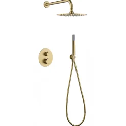 Imex Products Ensemble de douche CURVED à encastrer - Thermostatique Noir (mat)ChroméNoir matCanon de fusilOr brosséOr rose brossé Ensemble enc