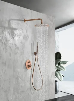 Imex Products Ensemble de douche CURVED à encastrer - mitigeur monocommande Or rose brosséChroméNoir matCanon de fusilOr brosséOr rose brossé E