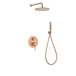 Imex Products Ensemble de douche CURVED à encastrer - mitigeur monocommande Or rose brosséChroméNoir matCanon de fusilOr brosséOr rose brossé E