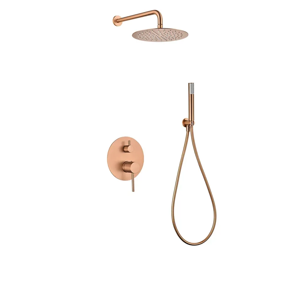 Imex Products Ensemble de douche CURVED à encastrer - mitigeur monocommande Or rose brosséChroméNoir matCanon de fusilOr brosséOr rose brossé E