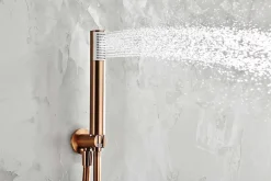 Imex Products Ensemble de douche CURVED à encastrer - mitigeur monocommande Or rose brosséChroméNoir matCanon de fusilOr brosséOr rose brossé E
