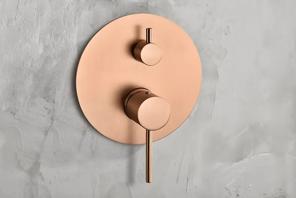Imex Products Ensemble de douche CURVED à encastrer - mitigeur monocommande Or rose brosséChroméNoir matCanon de fusilOr brosséOr rose brossé E