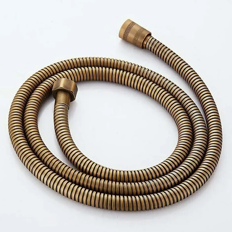 Deko Ensemble de douche en laiton antique avec support de douche et flexible de douche de 1,5 m (ensemble de douche antique)