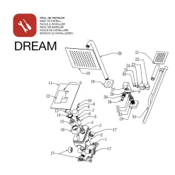 Poalgi Ensemble de douche encastré mécanique 2 voies SKY BATH nickel brossé Inox S304 série DREAM* Colonne De Douche Encastrable