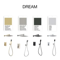 Poalgi Ensemble de douche encastré mécanique 2 voies SKY BATH or brossé PVD Inox S304 série DREAM* Colonne De Douche Encastrable