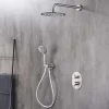 Poalgi Ensemble de douche encastré mécanique 2 voies SKY BATH nickel brossé Inox S304 série SOUL