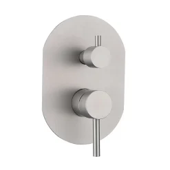 Poalgi Ensemble de douche encastré mécanique 2 voies SKY BATH nickel brossé Inox S304 série SOUL