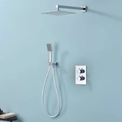 Poalgi Ensemble de douche encastré thermostatique 2 voies SKY BATH chromé série ETERNITY