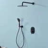 Poalgi Ensemble de douche encastré mécanique 2 voies SKY BATH noir mat PVD Inox S304 série SOUL