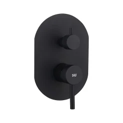 Poalgi Ensemble de douche encastré mécanique 2 voies SKY BATH noir mat PVD Inox S304 série SOUL