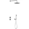 Vente-unique Ensemble de douche encastrable avec mitigeur thermostatique - Couleur nickel brossé - TIMAVO