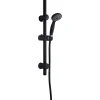Essebagno Ensemble de douche noir 3 pièces Color* Pommeau De Douche, Flexible Et Barre De Douche