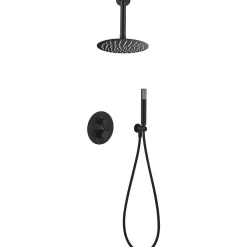 Imex Products Ensemble de douche Plafond TOUCHER à encastrer - Mitigeur thermostatique Noir (mat) Ensemble encastré douchette + tête de douche* Colonne De Douche Encastrable