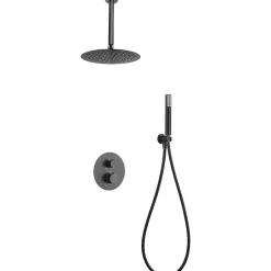 Imex Products Ensemble de douche Plafond TOUCHER à encastrer - Mitigeur thermostatique Canon de fusil Ensemble encastré douchette + tête de dou