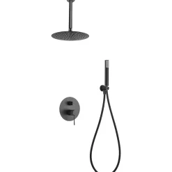Imex Products Ensemble de douche Plafond TOUCHER à encastrer - Mitigeur monocommande Canon de fusil Ensemble encastré douchette + tête de douch