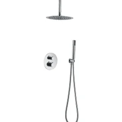 Imex Products Ensemble de douche Plafond TOUCHER à encastrer - Mitigeur thermostatique Chromé Brillant Ensemble encastré douchette + tête de do* Colonne De Douche Encastrable