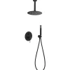 Imex Products Ensemble de douche Plafond TOUCHER à encastrer - Mitigeur monocommande Noir (mat) Ensemble encastré douchette + tête de douche