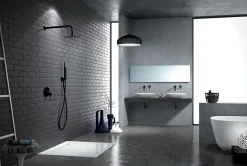 Imex Products Ensemble de douche STICK à encastrer - mitigeur monocommande Noir (mat) Ensemble encastré douchette + tête de douche