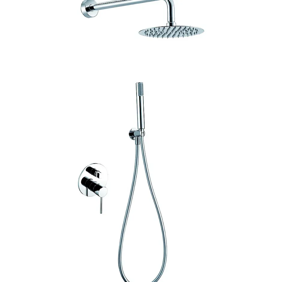 Imex Products Ensemble de douche STICK à encastrer - mitigeur monocommande Chromé Brillant Ensemble encastré douchette + tête de douche
