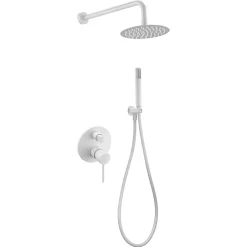 Imex Products Ensemble de douche STICK à encastrer - mitigeur monocommande Blanc (mat) Ensemble encastré douchette + tête de douche* Colonne De Douche Encastrable