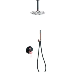 Imex Products Ensemble de douche STICK à encastrer - mitigeur monocommande Noir - Doré rose Ensemble encastré douchette + tête de douche* Colonne De Douche Encastrable