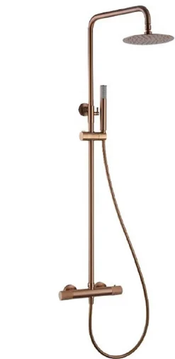 Imex Ensemble de douche thermostatique LINE - Rose brossé