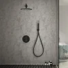 Imex Products Ensemble de douche TOUCHER à encastrer - Mitigeur thermostatique Noir (mat) Ensemble encastré douchette + tête de douche