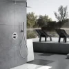 Imex Products Ensemble de douche TOUCHER à encastrer - Mitigeur thermostatique Nickel brossé Ensemble encastré douchette + tête de douche
