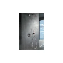 Imex Products Ensemble de douche TOUCHER à encastrer - Mitigeur thermostatique Nickel brossé Ensemble encastré douchette + tête de douche