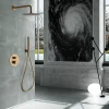 Imex Products Ensemble de douche TOUCHER à encastrer - Mitigeur thermostatique Or brossé Ensemble encastré douchette + tête de douche* Colonne De Douche Encastrable