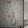 Imex Products Ensemble de douche TOUCHER à encastrer - Mitigeur monocommande Or brossé Ensemble encastré douchette + tête de douche* Colonne De Douche Encastrable