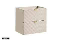 Otitec Ensemble de meuble de salle de bain - 60 cm - avec plan - avec colonne - 2 tiroirs - DANO* Meuble Sous Lavabo