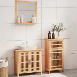 Vidaxl Ensemble de meubles de salle de bain 3 pcs Bois massif de noyer* Meuble Wc